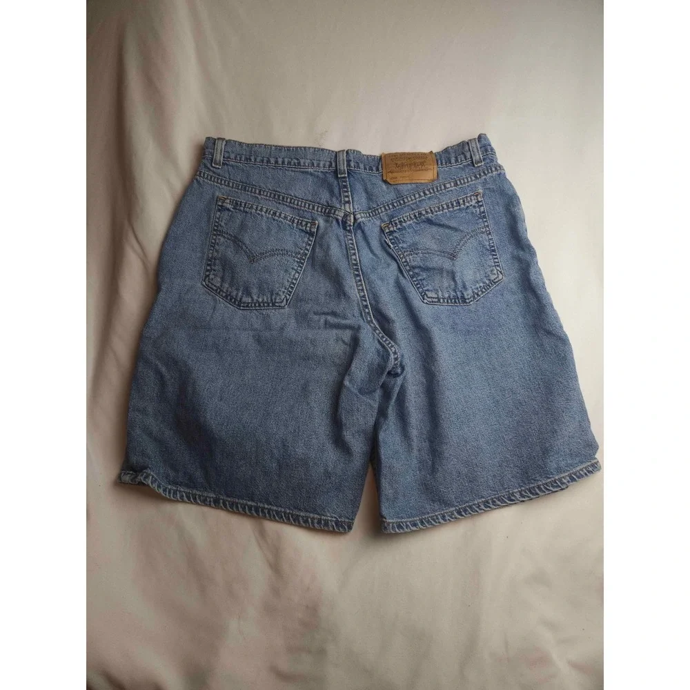 Levis 950 Relaxed Fit Denim Shorts Womens 16 Blue High Rise Made in USA Vintage